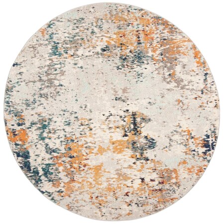 Safavieh 9 x 9 ft. Madison 400 Power Loomed Round Area Rug; Grey & Beige MAD453A-9R